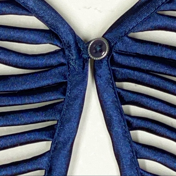 Free People Digital Damsel Open Back Bodycon Mini Dress Pink Blue Floral Size XS - Picture 10 of 16